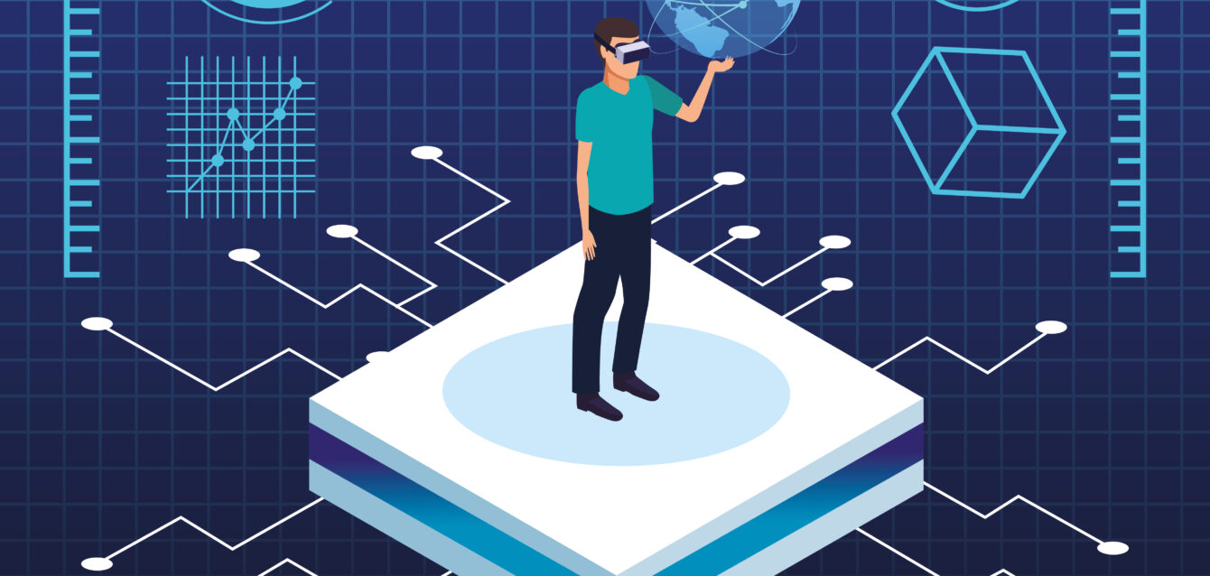 Virtual reality and friends cartoons