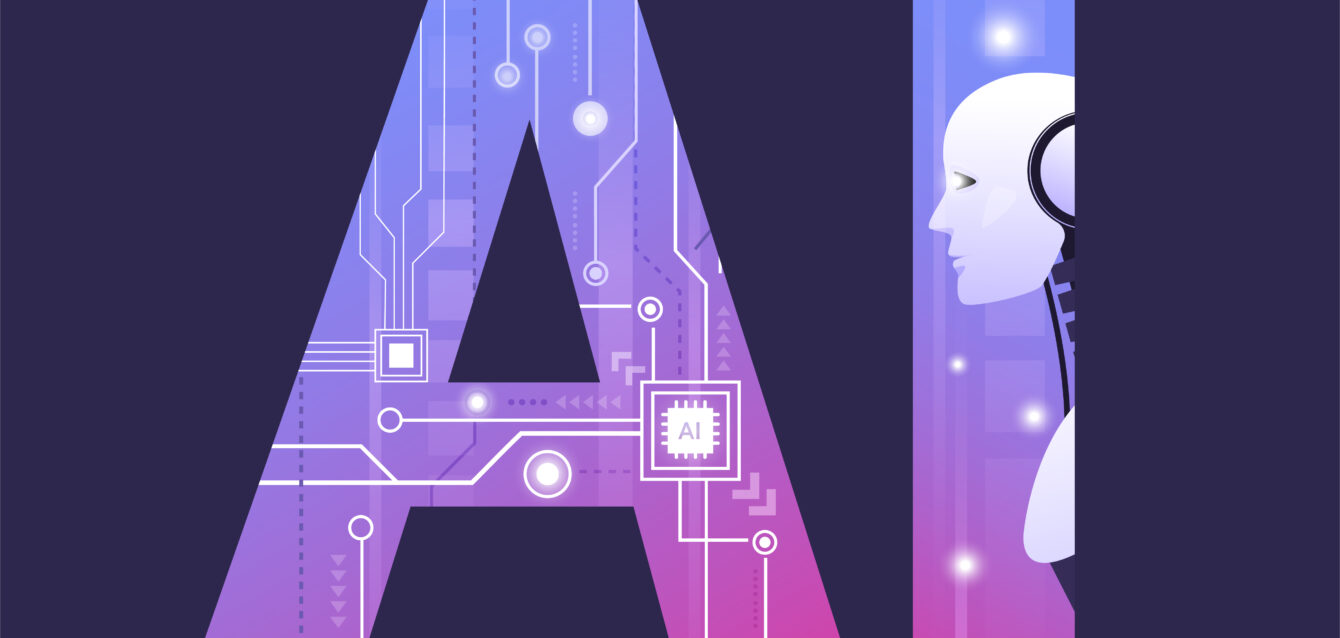 Machine learning AI with Digital Brain is learning processing bi